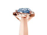 Rose gold Fancy Blue Heart  Cut Halo Solitaire Engagement Ring with Square Band and Four-Prong Setting_71