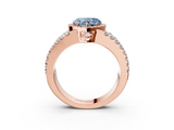 Rose gold Fancy Blue Heart  Cut Halo Split Shank Diamond Ring with Four-Prong Setting_47
