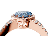 Rose gold Fancy Blue Heart  Cut Halo Split Shank Diamond Ring with Four-Prong Setting_48