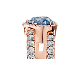 Rose gold Fancy Blue Heart  Cut Halo Split Shank Diamond Ring with Four-Prong Setting_49