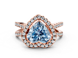 Rose gold Fancy Blue Heart  Cut Halo Split Shank Pave Set Ring_62