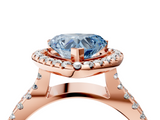 Rose gold Fancy Blue Heart  Cut Halo Split Shank Pave Set Ring_66