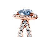 Rose gold Fancy Blue Heart  Cut Halo Split Shank Pave Set Ring_67
