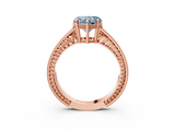 Rose gold Fancy Blue Heart  Cut Milgrain Channel Set Engagement Ring with Solitaire Prong Setting_66