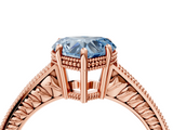 Rose gold Fancy Blue Heart  Cut Milgrain Channel Set Engagement Ring with Solitaire Prong Setting_67