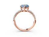 Rose gold Fancy Blue Heart  Cut Pave Diamond Engagement Ring with Channel Set Band and Four-Prong Setting_23