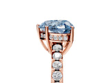 Rose gold Fancy Blue Heart Cut Solitaire Diamond Engagement Ring with Pavé Band and Six-Prong Setting_17