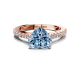 Rose gold Fancy Blue Heart  Cut Solitaire Diamond Engagement Ring with Pave Band and Four-Prong Setting_147