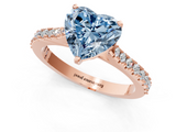 Rose gold Fancy Blue Heart  Cut Solitaire Diamond Engagement Ring with Pave Band and Four-Prong Setting_148