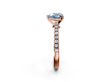 Rose gold Fancy Blue Heart  Cut Solitaire Diamond Engagement Ring with Pave Band and Four-Prong Setting_149