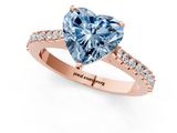 Rose gold Fancy Blue Heart  Cut Solitaire Diamond Engagement Ring with Pave Band and Four-Prong Setting_150