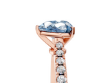 Rose gold Fancy Blue Heart  Cut Solitaire Diamond Engagement Ring with Pave Band and Four-Prong Setting_152
