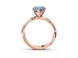 Rose gold Fancy Blue Heart Cut Solitaire Diamond Engagement Ring with Twisted Pave Band and Four-Prong Setting_6