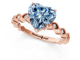 Rose gold Fancy Blue Heart Cut Solitaire Diamond Ring with Infinity Twist Band and Four-Prong Setting_1