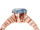 Rose gold Fancy Blue Heart Cut Solitaire Diamond Ring with Infinity Twist Band and Four-Prong Setting_4