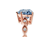 Rose gold Fancy Blue Heart Cut Solitaire Diamond Ring with Infinity Twist Band and Four-Prong Setting_5