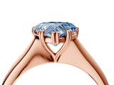 Rose gold Fancy Blue Heart Cut Solitaire Diamond Ring with Six-Prong Setting and Classic Band_16