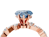 Rose gold Fancy Blue Heart  Cut Solitaire Diamond Twisted Band with Pave Setting_49