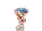 Rose gold Fancy Blue Heart  Cut Solitaire Diamond Twisted Band with Pave Setting_50