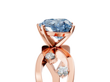 Rose gold Fancy Blue Heart  Cut Solitaire Diamond with Side Stones on Criss-Cross Band and Four-Prong Setting_8