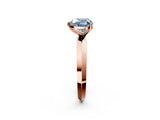 Rose gold Fancy Blue Heart  Cut Solitaire Engagement Ring with Flat Band and Four-Prong Setting 2