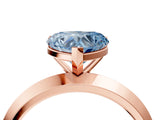 Rose gold Fancy Blue Heart  Cut Solitaire Engagement Ring with Flat Band and Four-Prong Setting 4