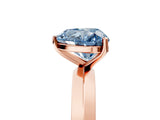Rose gold Fancy Blue Heart  Cut Solitaire Engagement Ring with Flat Band and Four-Prong Setting 5
