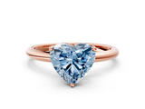 Rose gold Fancy Blue Heart  Cut Solitaire Engagement Ring with Four-Prong Setting and Classic Band_20