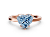 Rose gold Fancy Blue Heart  Cut Solitaire Engagement Ring with Four-Prong Setting on a Classic Band_20