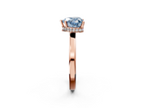 Rose gold Fancy Blue Heart  Cut Solitaire Engagement Ring with Four-Prong Setting on a Classic Band_22