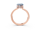 Rose gold Fancy Blue Heart  Cut Solitaire Engagement Ring with Four-Prong Setting on a Classic Band_23