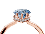 Rose gold Fancy Blue Heart  Cut Solitaire Engagement Ring with Four-Prong Setting on a Classic Band_24
