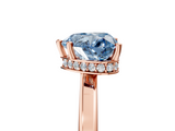 Rose gold Fancy Blue Heart  Cut Solitaire Engagement Ring with Four-Prong Setting on a Classic Band_25