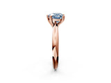 Rose gold Fancy Blue Heart  Cut Solitaire Engagement Ring with Tapered Band and Four-Prong Setting 2