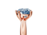 Rose gold Fancy Blue Heart  Cut Solitaire Engagement Ring with Tapered Band and Four-Prong Setting 5