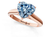 Rose gold Fancy Blue Heart Cut Solitaire Engagement Ring with Tapered Band and Four-Prong Setting_4