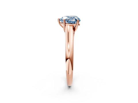 Rose gold Fancy Blue Heart Cut Solitaire Engagement Ring with Tapered Band and Four-Prong Setting_5