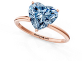 Rose gold Fancy Blue Heart  Cut Solitaire Engagement Ring with Thin Band and Four-Prong Setting_4