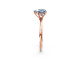 Rose gold Fancy Blue Heart  Cut Solitaire Engagement Ring with Thin Band and Four-Prong Setting_5