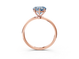 Rose gold Fancy Blue Heart  Cut Solitaire Engagement Ring with Thin Band and Four-Prong Setting_6