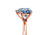 Rose gold Fancy Blue Heart  Cut Solitaire Engagement Ring with Thin Band and Four-Prong Setting_8