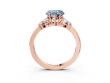 Rose gold Fancy Blue Heart  Cut Solitaire Floral Diamond Ring with Four-Prong Setting_39