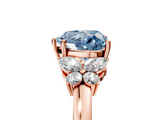 Rose gold Fancy Blue Heart  Cut Solitaire Floral Diamond Ring with Four-Prong Setting_41