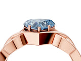 Rose gold Fancy Blue Heart Cut Solitaire Intertwined Band Prong Setting Ring_4
