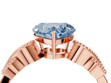 Rose gold Fancy Blue Heart Cut Solitaire Milgrain Leaf Band with Prong Setting_4