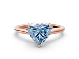 Rose gold Fancy Blue Heart  Cut Solitaire Ring with Cathedral Band and Four-Prong Setting_45