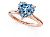 Rose gold Fancy Blue Heart  Cut Solitaire Ring with Cathedral Band and Four-Prong Setting_46