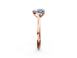 Rose gold Fancy Blue Heart  Cut Solitaire Ring with Cathedral Band and Four-Prong Setting_47