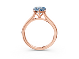 Rose gold Fancy Blue Heart  Cut Solitaire Ring with Cathedral Band and Four-Prong Setting_48