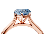 Rose gold Fancy Blue Heart  Cut Solitaire Ring with Cathedral Band and Four-Prong Setting_49